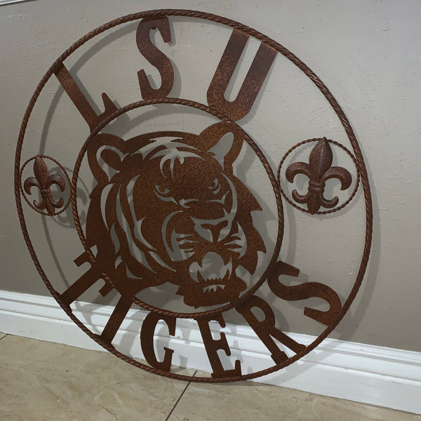 12:,18",24",32",36" LSU TIGERS METAL CUSTOM VINTAGE CRAFT ART SIGN