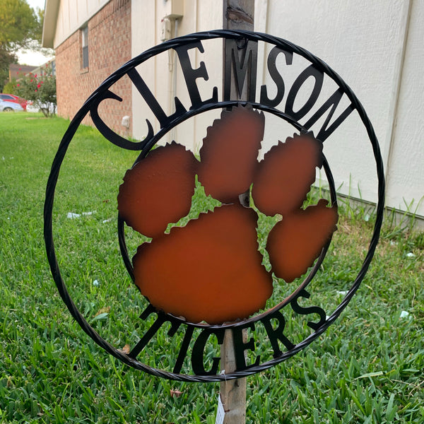 CLEMSON TIGERS CUSTOM METAL VINTAGE CRAFT SIGN WALL ART TEAM SIGN HANDMADE STYLE#1 12", 18", 24", 32"