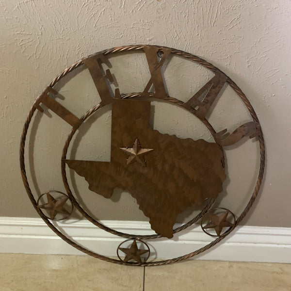 18",24",32",36" State of Texas Map Metal Wall Art Western Home Decor Vintage Rustic Bronze Copper New-#A18008