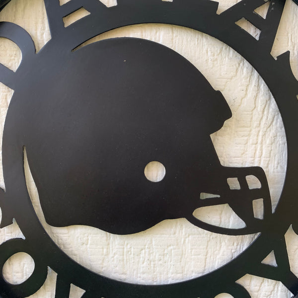 12", 18", 24", 32" DALLAS COWBOYS HELMET SIGN BLACK METAL CUSTOM VINTAGE CRAFT WALL ART TEAM SIGN HANDMADE