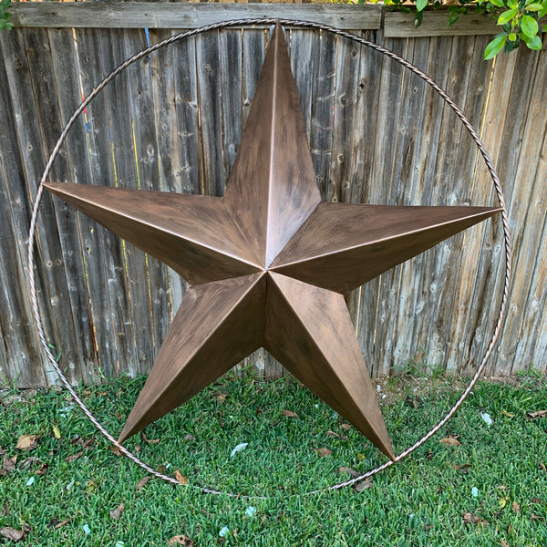 #EH10518 BRUSHED COPPER BRONZE BARN LONE STAR WESTERN HOME DECOR HANDMADE NEW