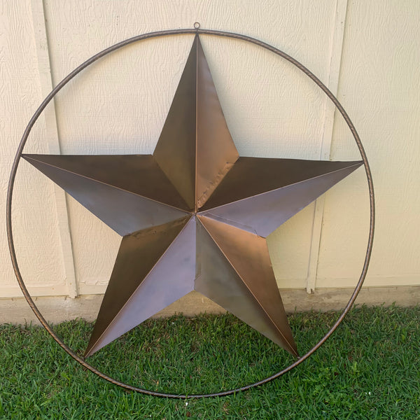 #EH10518 BRUSHED COPPER BRONZE BARN LONE STAR WESTERN HOME DECOR HANDMADE NEW