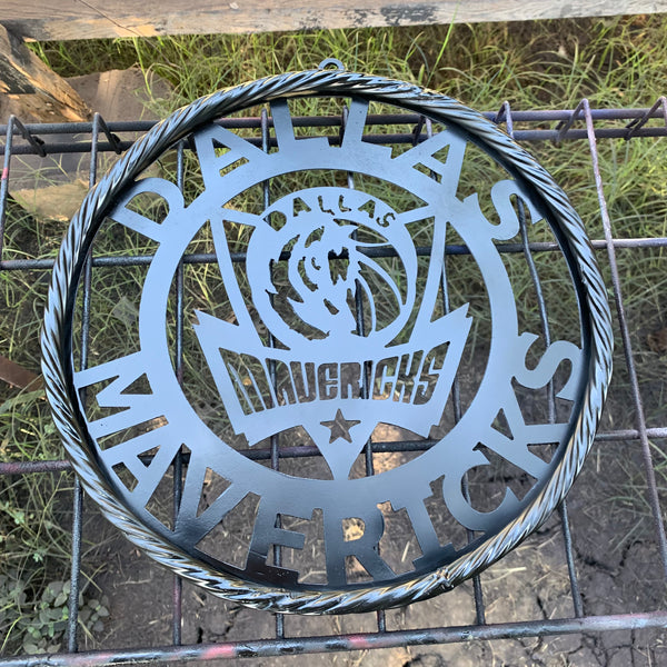 DALLAS MAVERICKS BLACK CUSTOM METAL VINTAGE CRAFT TEAM SPORTS SIGN HANDMADE 12",18",24",36"