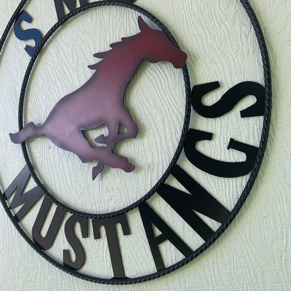 12",18",24",32",36" SMU MUSTANGS METAL CUSTOM VINTAGE CRAFT WALL ART TEAM SIGN HANDMADE