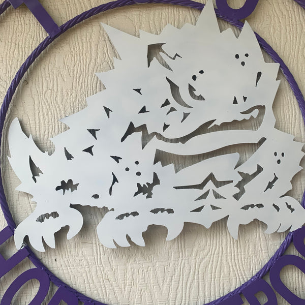 12",18",24",32",36" TCU HORNED FROGS CUSTOM METAL VINTAGE CRAFT TEAM SIGN HANDMADE