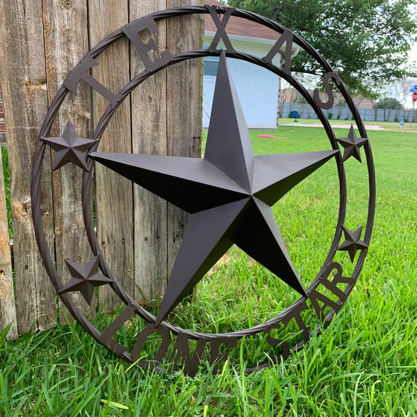 TEXAS LONESTAR METAL ART WESTERN HOME WALL DECOR RUSTIC VINTAGE BROWN NEW, SIZE:24",32",36",40",42",44",46",50"