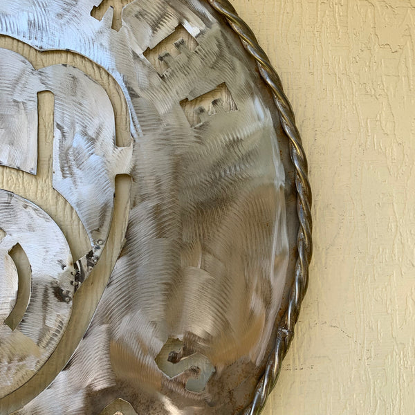 24" MILWAUKEE BREWERS RAW METAL WIDE BAND DISC STYLE CUSTOM METAL VINTAGE CRAFT TEAM SIGN HANDMADE