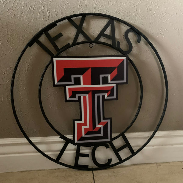 18",24" TEXAS TECH CUSTOM METAL VINTAGE CRAFT SIGN WESTERN HOME DECOR