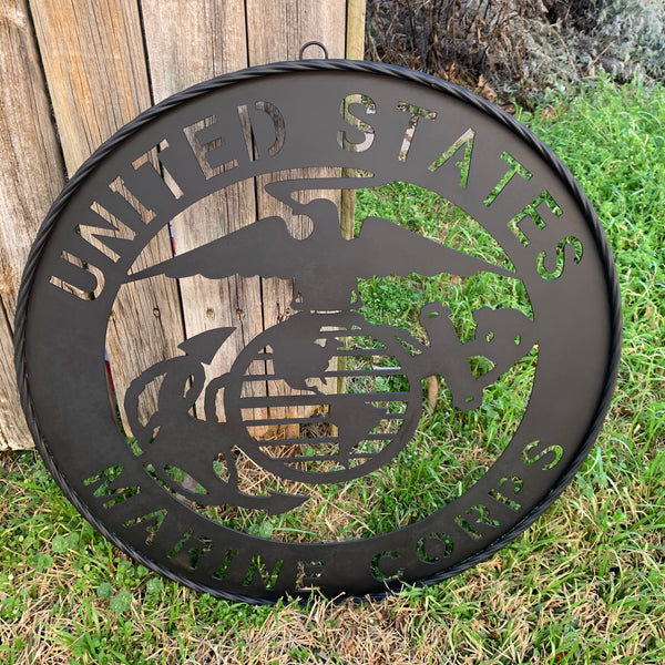 #EH10866 US MARINE CORPS 18",24",32" MILITARY LASERCUT CUSTOM BLACK METAL VINTAGE CRAFT SIGN WESTERN HOME DECOR HANDMADE