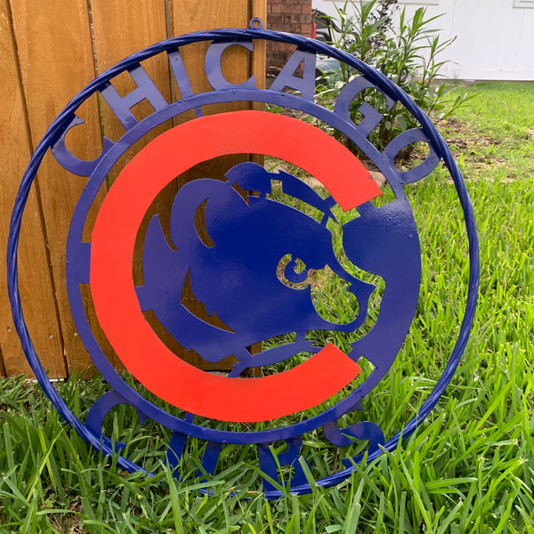 12", 18", 24", 32" CHICAGO CUBS CUSTOM METAL VINTAGE CRAFT TEAM SPORTS SIGN HANDMADE