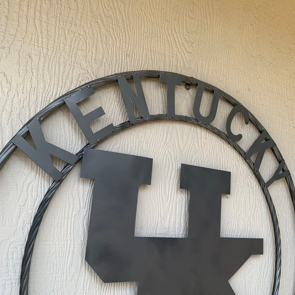 12", 18", 24", 32" KENTUCKY WILDCATS CUSTOM SILVER GREY METAL VINTAGE CRAFT SIGN HANDMADE