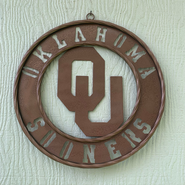 12",18",24",32" OU SOONERS HAMMERED COPPER CUSTOM METAL VINTAGE CRAFT TEAM SIGN HANDMADE CRAFT