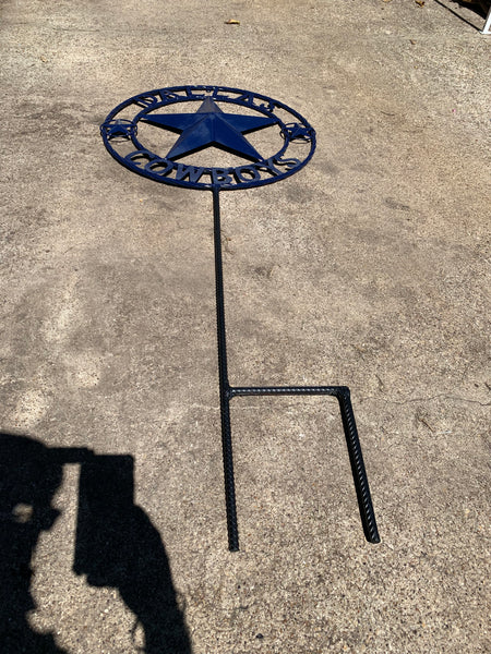 24" STAR & 34" STAKE DALLAS COWBOYS DECOR METAL ART WESTERN HOME WALL DECOR ALL NAVY BLUE STAR WITH 34" STAKE