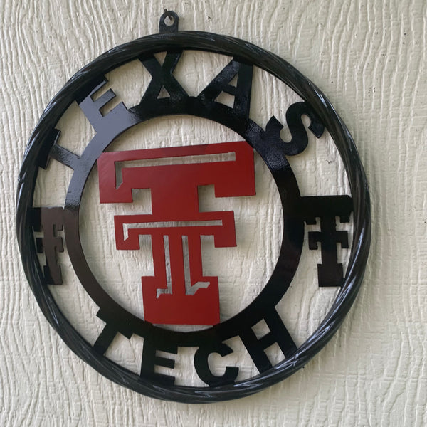 TEXAS TECH CUSTOM METAL VINTAGE CRAFT SIGN WESTERN HOME DECOR HANDMADE 12",18",24",32",36"