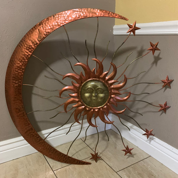 36" SUN MOON STARS METAL WALL WESTERN HOME DECOR NEW