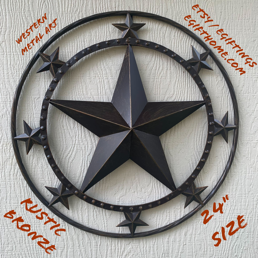 #SI_BC2109 MULTI STARS 24" BARN METAL STAR WESTERN HOME DECOR HANDMADE RUSTIC BRONZE NEW