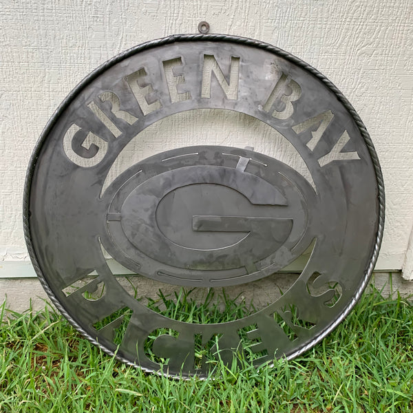 12",18",24",32",36" RAW METAL GREEN BAY PACKERS DISC CUSTOM METAL VINTAGE CRAFT TEAM SPORTS SIGN HANDMADE