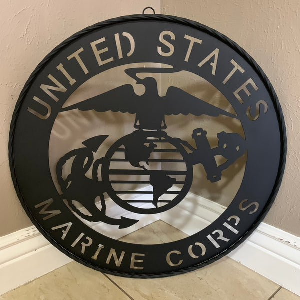 #EH10866 US MARINE CORPS 18",24",32" MILITARY LASERCUT CUSTOM BLACK METAL VINTAGE CRAFT SIGN WESTERN HOME DECOR HANDMADE