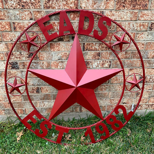 LOPEZ CUSTOM STAR NAME BARN METAL STAR 3d TWISTED ROPE RING WESTERN HOME DECOR RUSTIC  BRONZE HANDMADE 24",32",34",36",40",42",44",46",50"