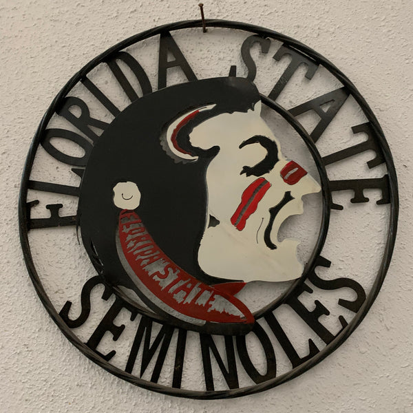 12", 18", 24", 32" FSU FLORIDA STATE SEMINOLES INDIAN LOGO METAL CUSTOM VINTAGE CRAFT TEAM SIGN