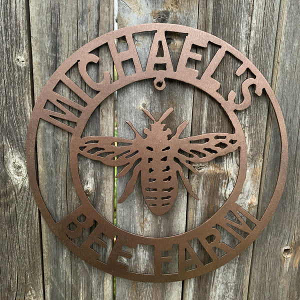 #EH10491 CUSTOM NAME BEE LASERCUT CUSTOM METAL VINTAGE CRAFT SIGN WESTERN HOME DECOR HANDMADE