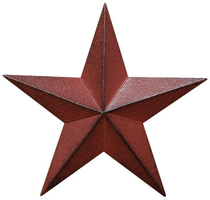 BURGUNDY RED DISTRESSED STAR METAL WALL ART WESTERN HOME DECOR NEW - FREE SHIPPING