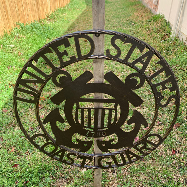 24" USA COAST GUARD MILITARY METAL WALL ART DECOR VINTAGE RUSTIC BRONZE WESTERN HOME DECOR NEW