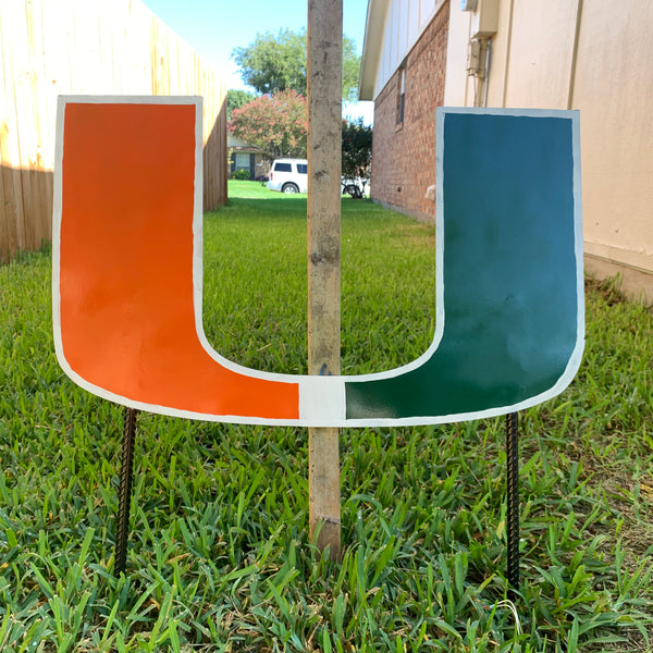 24"x15" MIAMI HURRICANES CUSTOM METAL VINTAGE CRAFT SIGN WESTERN HOME DECOR HANDMADE LASER CUT