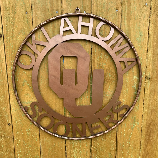 12",18",24",32",36" OU SOONERS OKLAHOMA HAMMERED COPPER CUSTOM VINTAGE TEAM CRAFT METAL ART WESTERN HOME DECOR