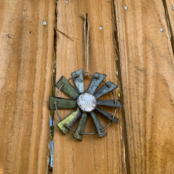 4" WINDMILL ORNAMENT FARMHOUSE METAL ART WESTERN HOME DECOR #EH12169 --FREE SHIPPING