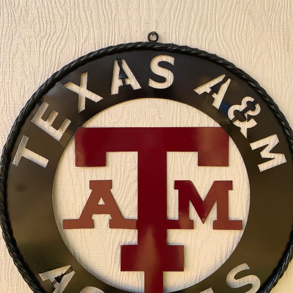24" TEXAS A&M WIDE BAND RING CUSTOM METAL VINTAGE CRAFT SIGN TEAM HANDMADE