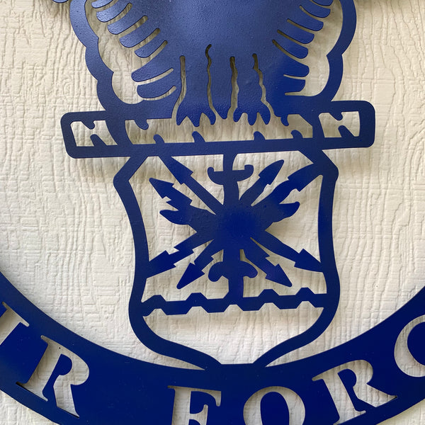 24" US AIR FORCE LASERCUT BLUE MILITARY METAL WALL ART AIRFORCE WESTERN HOME DECOR NEW