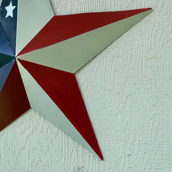 12",16",24",30",36" USA AMERICAN FLAG STAR STYLE #1 RED WHITE & BLUE METAL BARN STAR WALL ART HANDMADE STYLE# 1