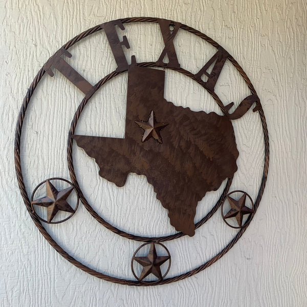 18",24",32",36" State of Texas Map Metal Wall Art Western Home Decor Vintage Rustic Bronze Copper New-#A18008