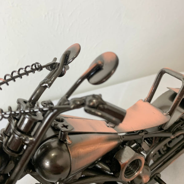 12" HARLEY STYLE MOTORCYCLE METAL COPPER ART WESTERN BAR DECOR NEW