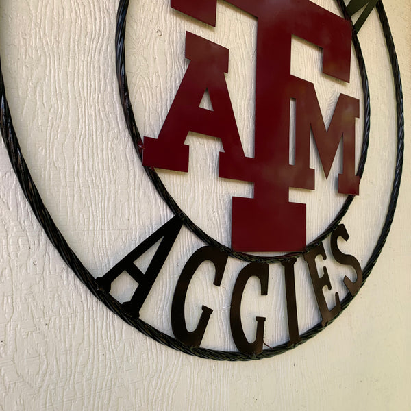 GIGEM AGGIES METAL CUSTOM VINTAGE CRAFT TEAM SIGN HANDMADE