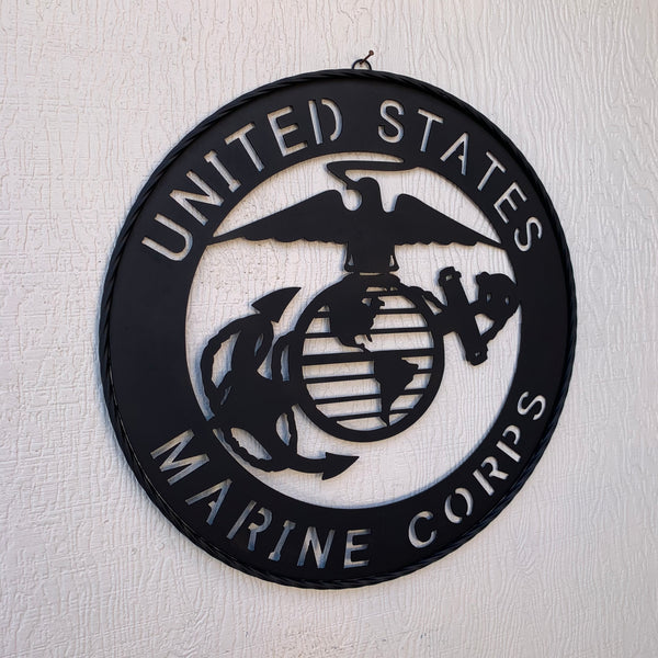 #EH10866 US MARINE CORPS 18",24",32" MILITARY LASERCUT CUSTOM BLACK METAL VINTAGE CRAFT SIGN WESTERN HOME DECOR HANDMADE