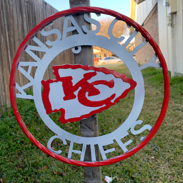 12",18",24",32",36" KANSAS CITY CHIEFS CUSTOM METAL VINTAGE CRAFT SIGN TEAM WESTERN HOME DECOR HANDMADE