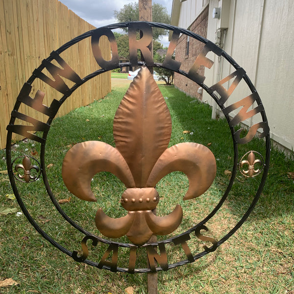 18", 24", 32" NEW ORLEANS SAINTS METAL SIGN WALL ART WESTERN HOME DECOR RUSTIC GOLD & BLACK ART NEW