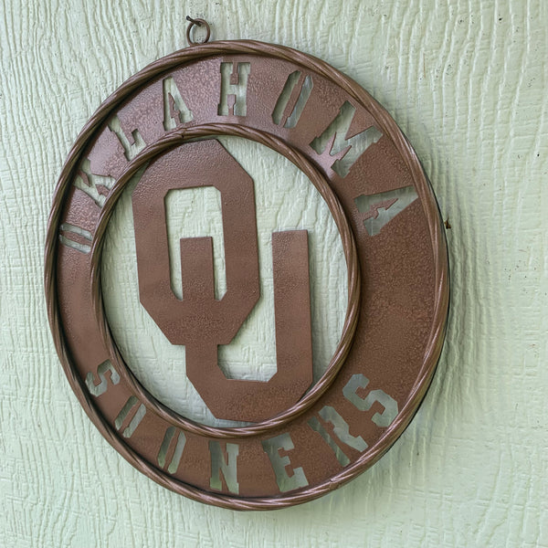 12",18",24",32" OU SOONERS HAMMERED COPPER CUSTOM METAL VINTAGE CRAFT TEAM SIGN HANDMADE CRAFT