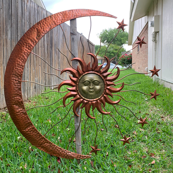 36" SUN MOON STARS METAL WALL WESTERN HOME DECOR NEW