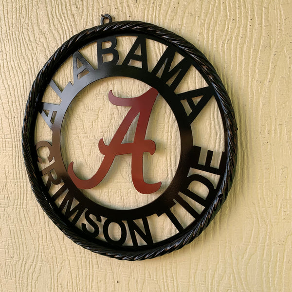 12" ALABAMA CRIMSON TIDE CUSTOM METAL VINTAGE CRAFT WALL ART TEAM SIGN
