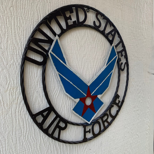 24" US AIR FORCE MILITARY CUSTOM VINTAGE METAL CRAFT WALL ART AIRFORCE WESTERN HOME DECOR HANDMADE