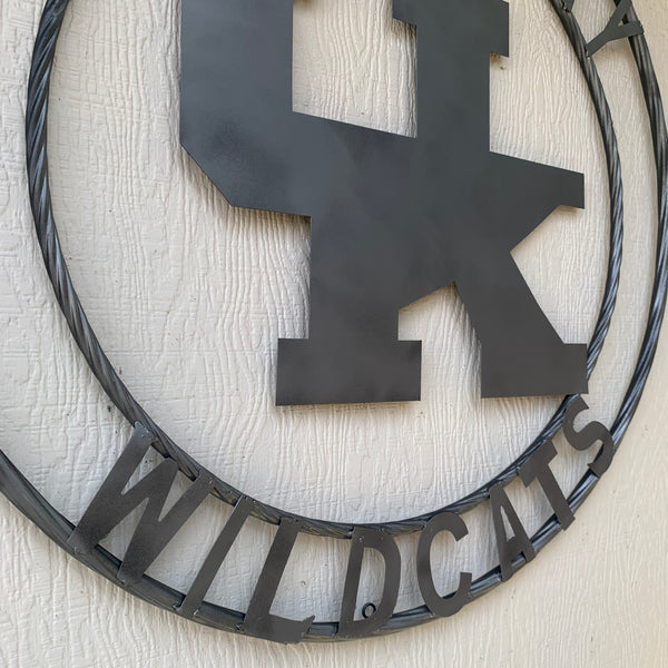 12", 18", 24", 32" KENTUCKY WILDCATS CUSTOM SILVER GREY METAL VINTAGE CRAFT SIGN HANDMADE