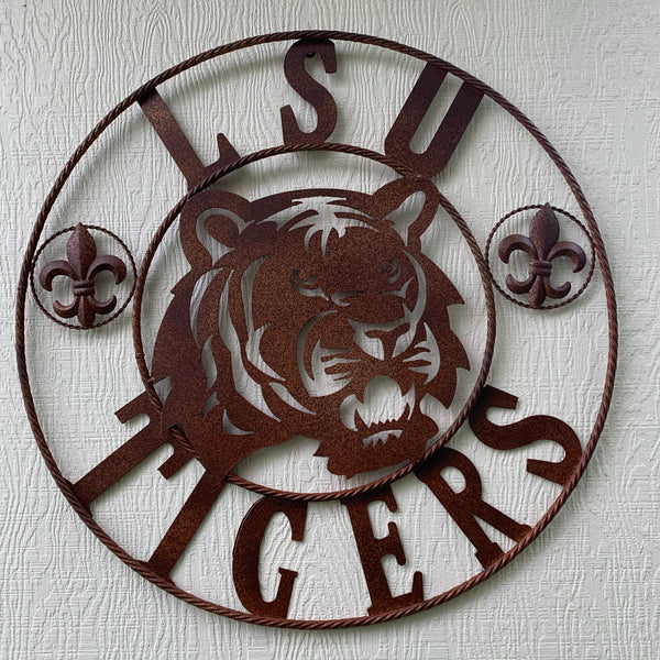 12:,18",24",32",36" LSU TIGERS METAL CUSTOM VINTAGE CRAFT ART SIGN