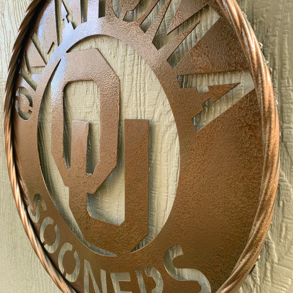 12",18",24",32" OU SOONERS HAMMERED COPPER CUSTOM METAL VINTAGE CRAFT TEAM SIGN HANDMADE CRAFT