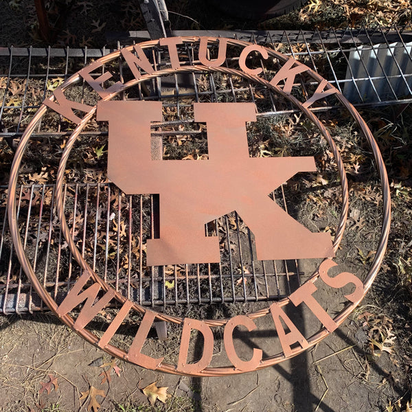 12", 18", 24", 32" KENTUCKY WILDCATS CUSTOM HAMMERED COPPER METAL VINTAGE CRAFT SIGN HANDMADE