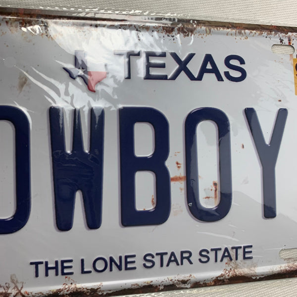 #HCZ17002 TEXAS COWBOYS LONESTAR STATE LICENSE PLATE TIN SIGN BLUE LETTERS METAL ART WESTERN HOME DECOR - FREE SHIPPING