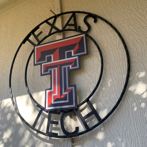 18",24" TEXAS TECH CUSTOM METAL VINTAGE CRAFT SIGN WESTERN HOME DECOR