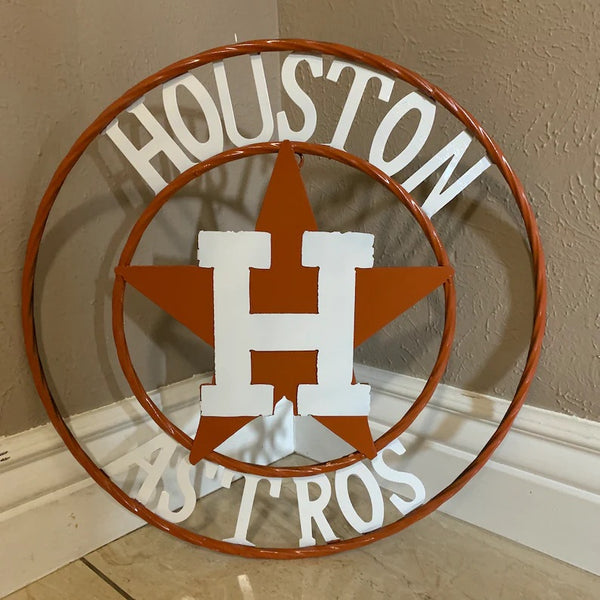 12",18",24",32,36" HOUSTON ASTROS METAL CUSTOM VINTAGE CRAFT TEAM SIGN HANDMADE